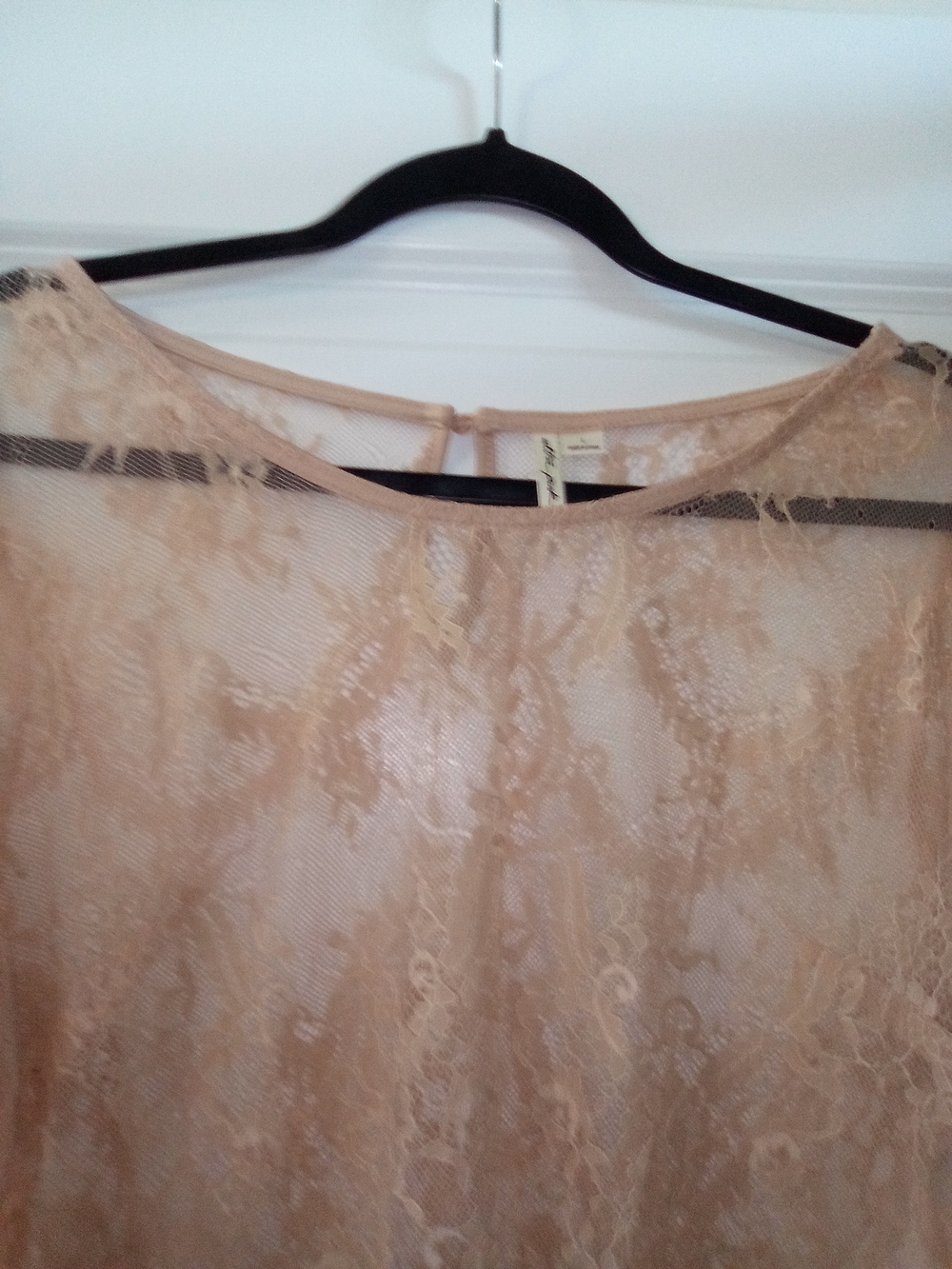 Ultra Pink Coquette Balletcore Boho Chic Whimsigoth Lace Sheer Blouse Size Large - Picture 4 of 9